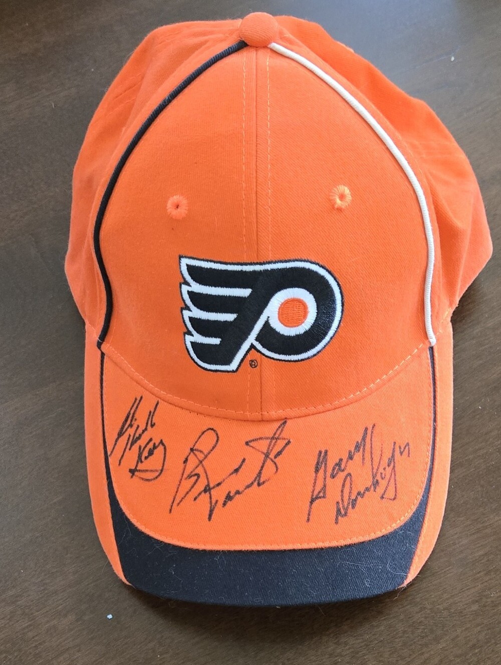 Zephyr Cup Winners Autographed Orange and Black Philadelphia Flyers Baseball Cap